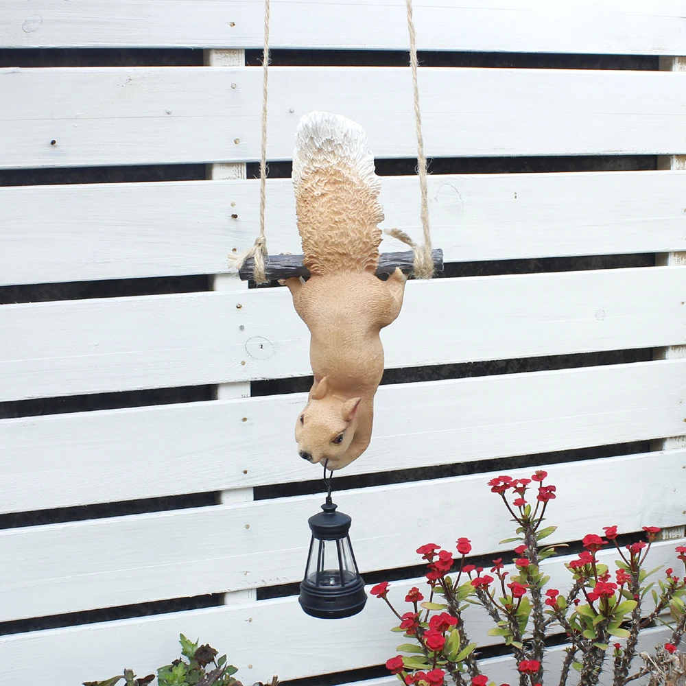 Solar-Garten-Eichhörnchen-Statue, Dekor mit LED-Leuchten, für Zuhause, im Freien, Hof, Rasen, Terrasse, Ornament, Tierfigur, Einweihungsgeschenk – Detail 13