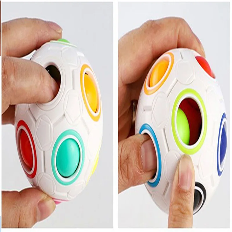 1/4 Stück 12-Loch Magischer Regenbogenball, Drückbarer Spaßball, Intelligenz-Freizeitspielzeug, Geschenk für Kinder, Stressabbau – Detail 5