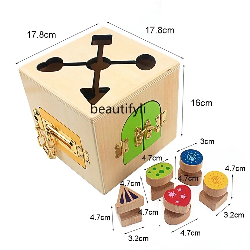 Wooden unlocking box children's early education puzzle unlock toy children's building block