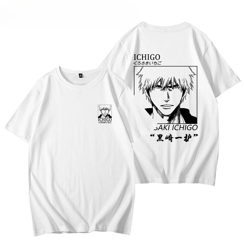 Oversized Anime Bleach T Shirt Women Men Kurosaki Ichigo Zaraki Kenpachi Kuchiki Rukia Inoue Orihime Short Sleeve Graphic Tees