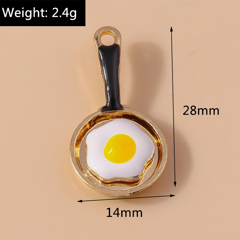 10 Stück Niedliche Gemischte Emaille-Anhänger in Form von Spiegeleier für Schmuckherstellung, Ohrringe, Halsketten, Armbänder, DIY-Bastelzubehör – Detail 11