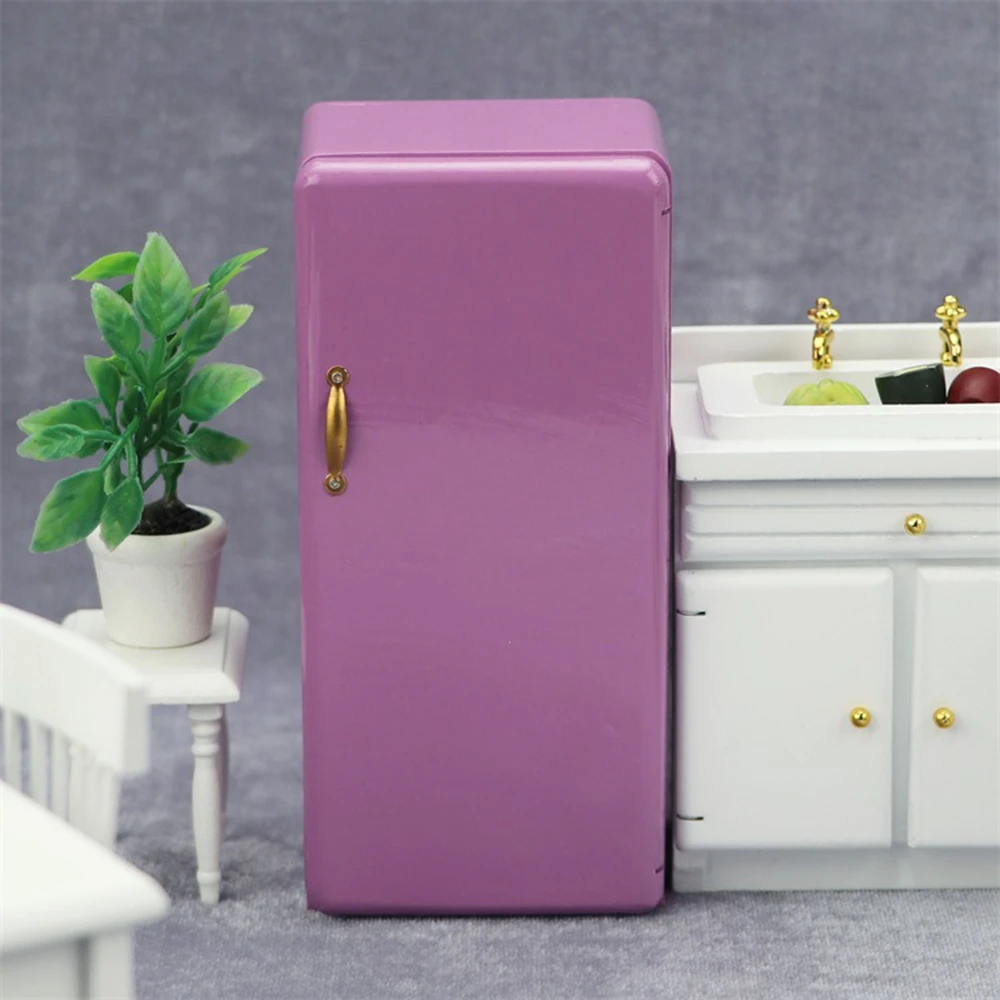 1 12 Échelle Dollhouse Meubles Réfrigérateur Modèle avec Deux Portes