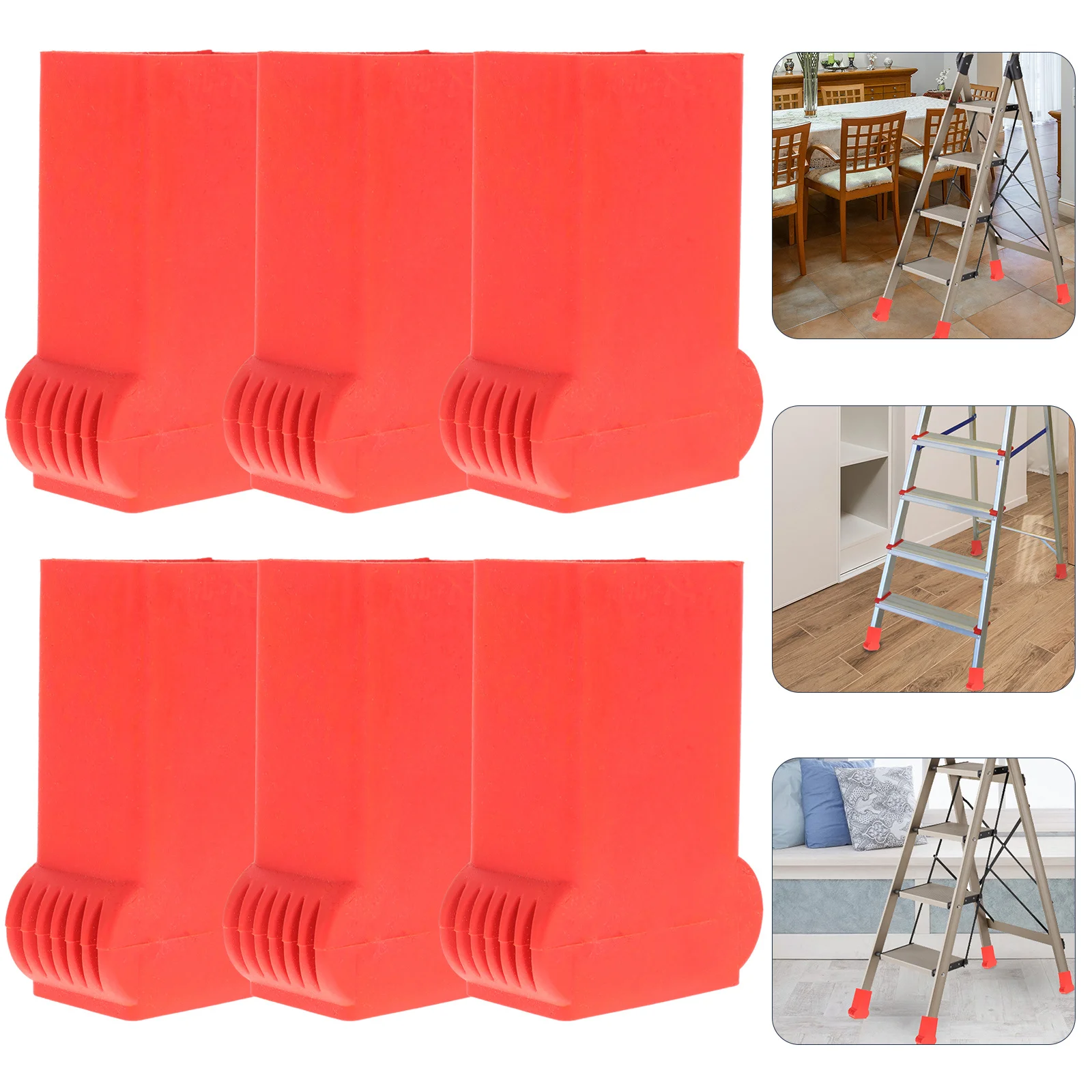 6 قطعة منصات قدم سلم عدم الانزلاق المطاط حامي لخطوة سلم الساقين غطاء دائم المضادة للانزلاق حصيرة استبدال أجزاء بناء أداة #2