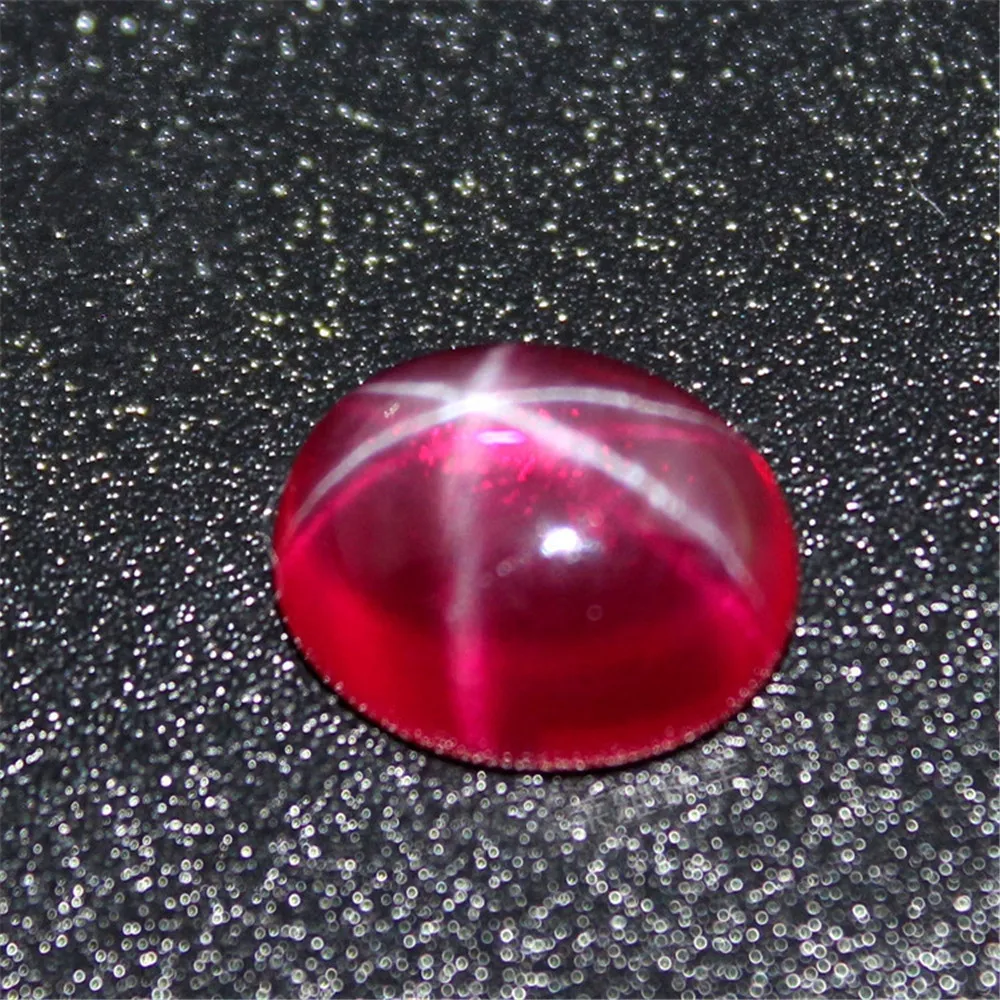 

Star Ruby Oval Cabochon Smooth Polished Surface Egg Shape Blood-red Star Ruby Cabochon Flat Back Multiple Sizes to Choose C07M