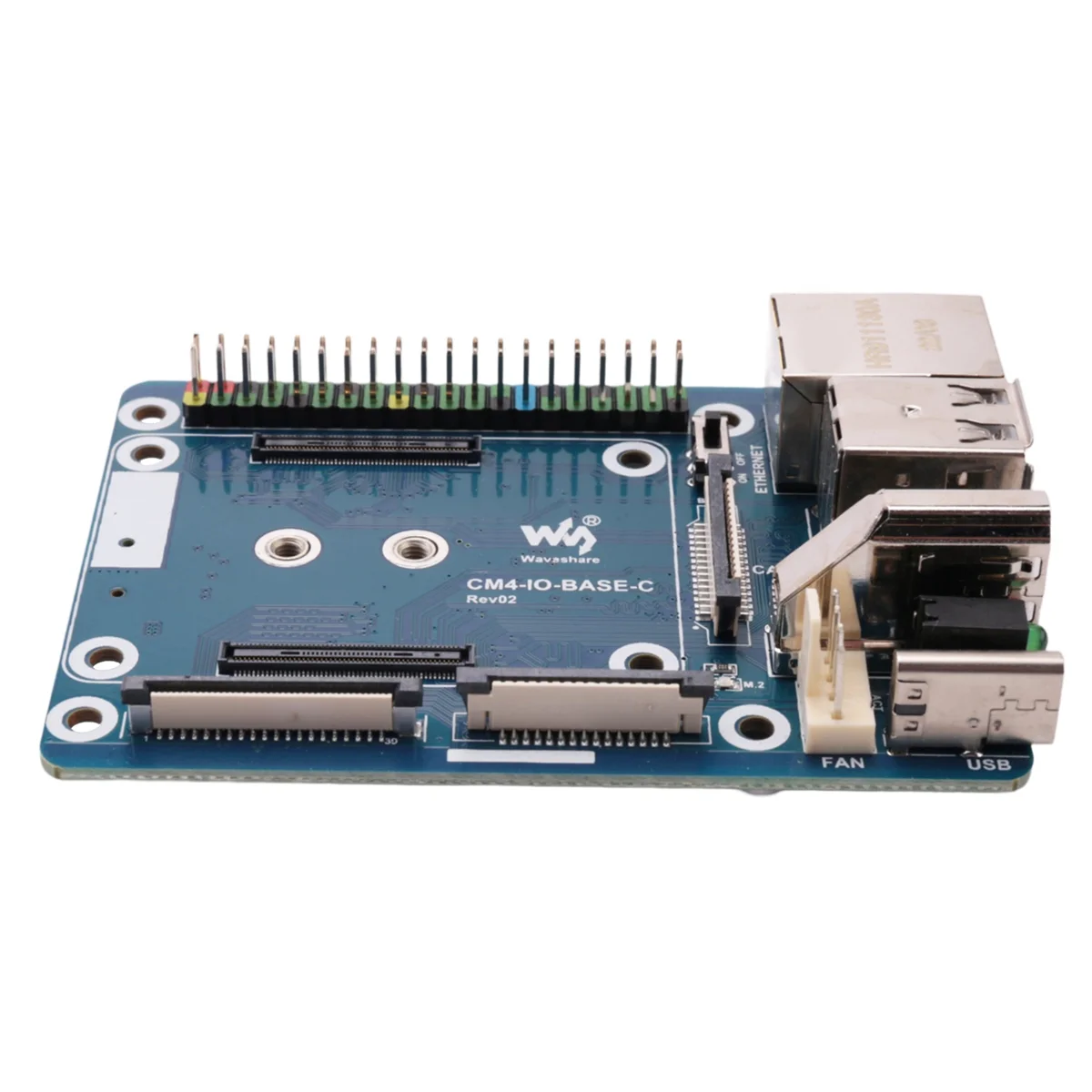 Waveshare CM4-IO-BASE-C 6 000 Conseil pour Raspberry Pi CM4 De Base 6 000 Conseil Version Avancée RJ45 + M.2 M Clé