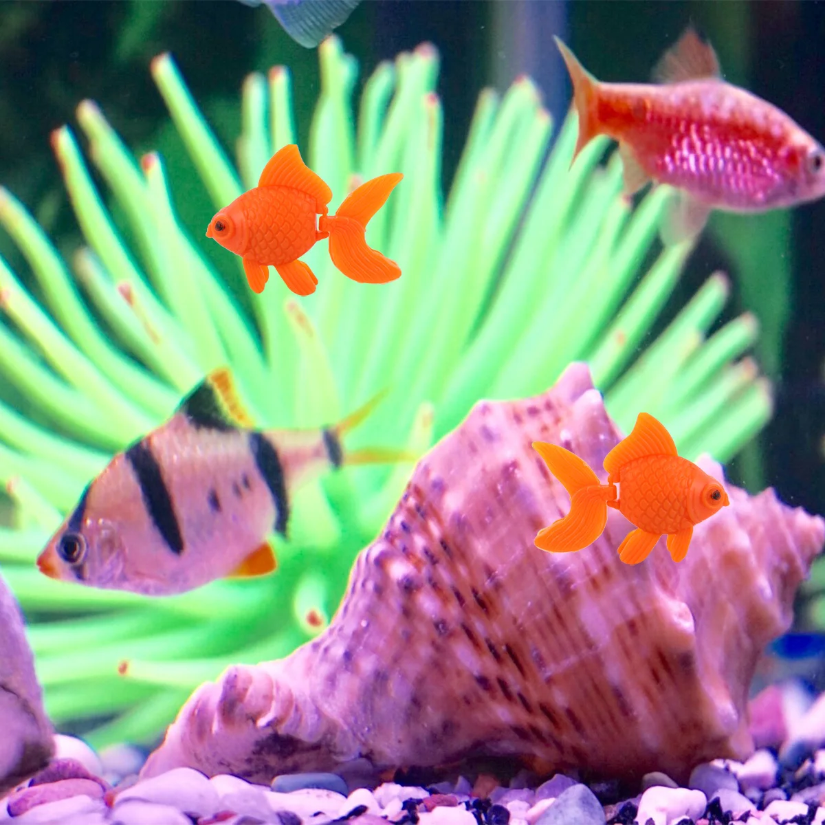 

10PCS Plastic Fish Small Goldfish Fake Tropical Decoration for Aquarium Tank Orange Tank Landscaping Ornament Pet