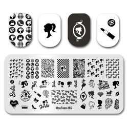 Nail Stamp MouTeen165 Fashion Girl Makeup Designs Nail Plates Stamp King Manicure Set For Nail Art Stamping