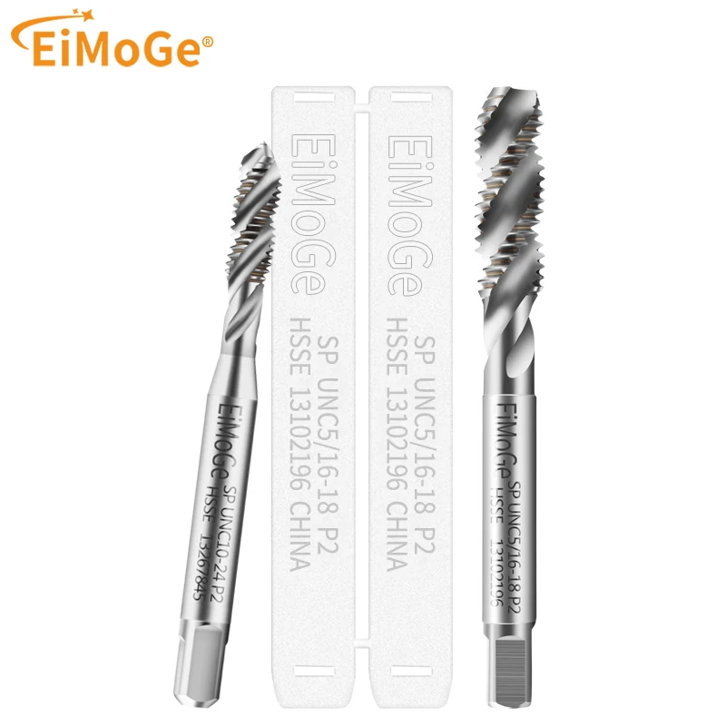 EiMoGe HSSE robinets cannelés en spirale américaine UNC 1-64 2-56 4-40 ~ 10-24 12-24 1/4 5/16 3/8 7/16 1/2 robinets à filetage de vis Machine