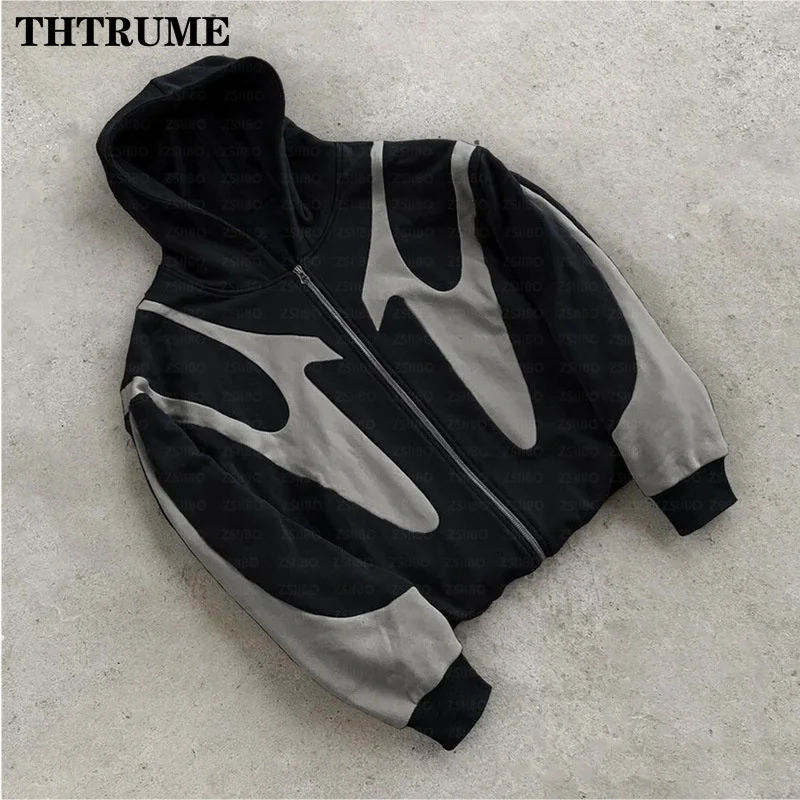 Vintage Retro Chic Hoodies Fashion Women Autumn Long Sleeve Letter Print Y2K Harajuku Hooded Tops Casual Streetwear Sweatshirts