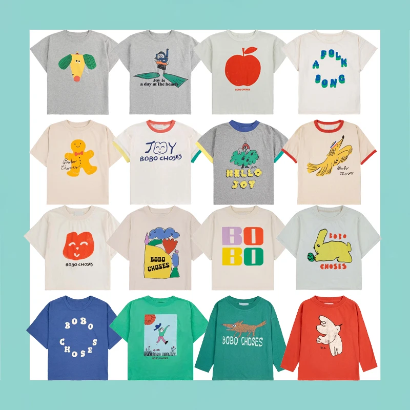 

2025 New Summer Children's T-shirt Boys' Printed Casual Top Girl's Cute Round Neck T-shirt Kids Leisure Cartoon Clothing