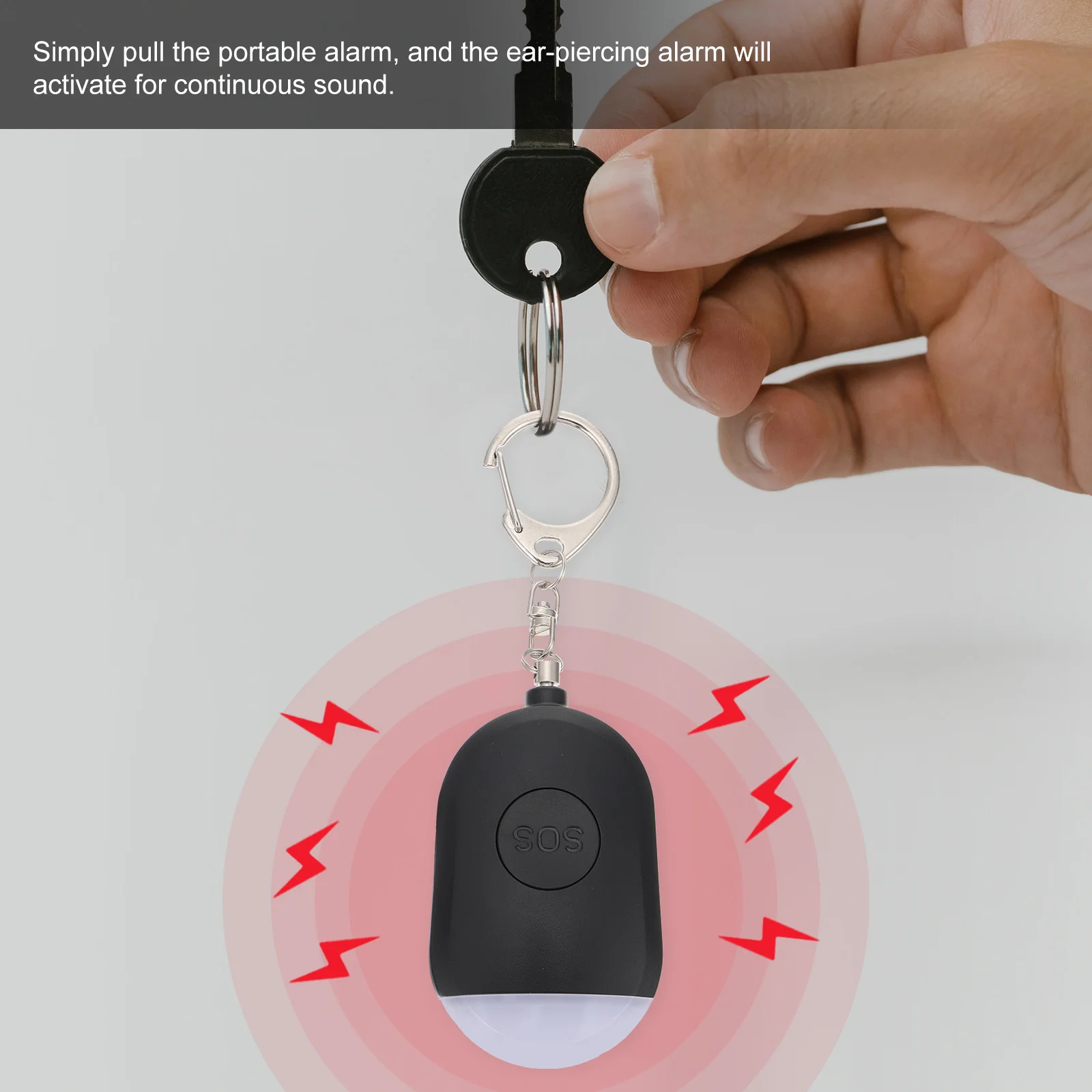 1Pcs Anti-Wolf Alarm Personal Security Device Loud Sound Emergency Alert with LED Light for Women Safety Keychain Outdoor