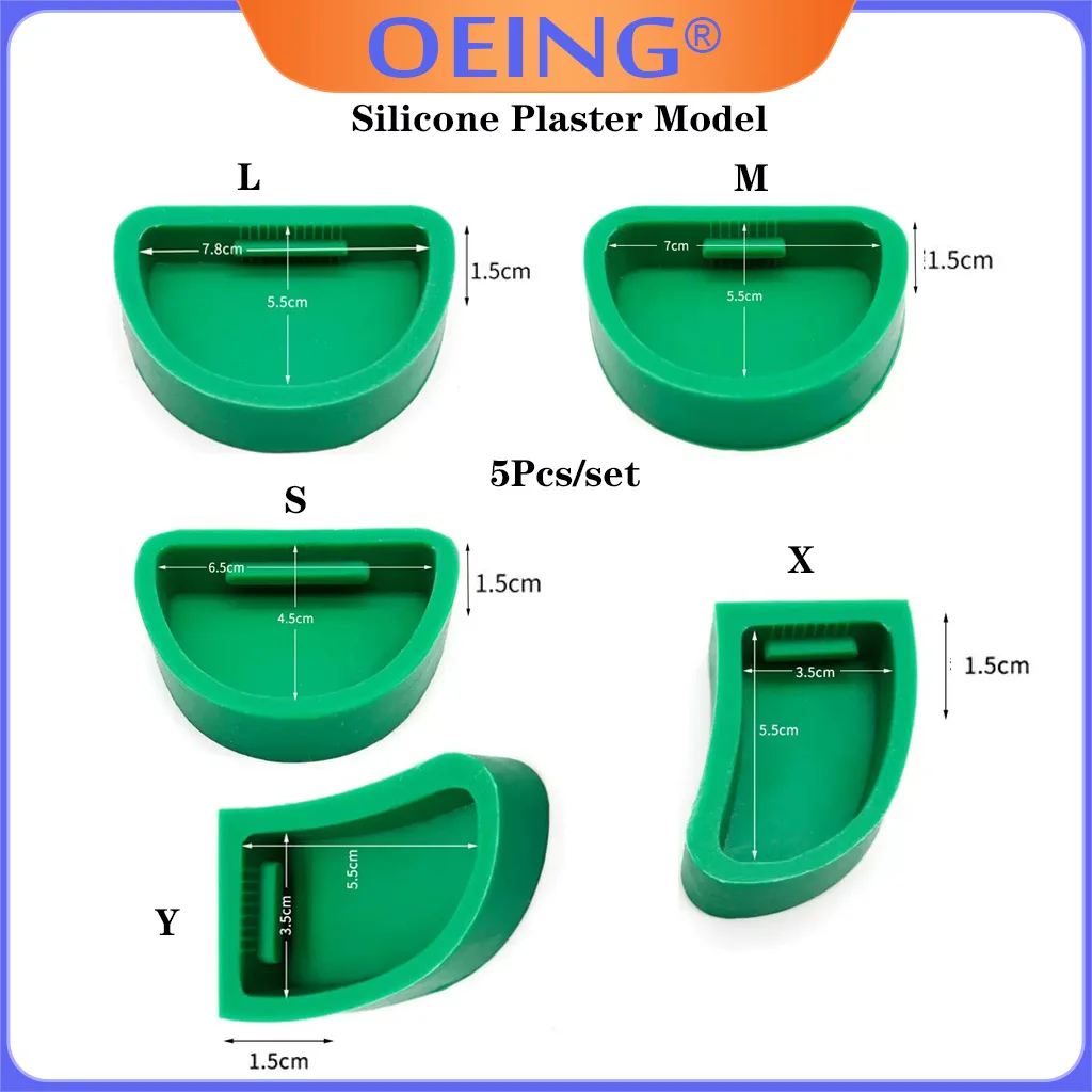 5Pcs Dental Lab Silicone Plaster Model Dental Plaster Model Base Molds On Stone Model Work