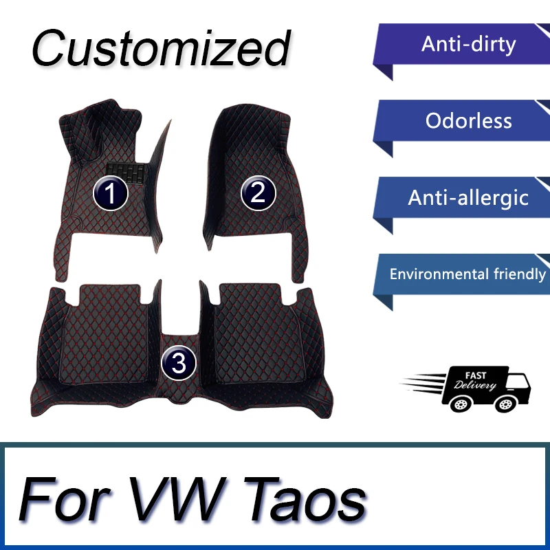 Floor Mats For VW VW Taos Tharu 2020~2023 Waterproof Tapetes Para Automovil Car Mats Alfombra para Auto Car Accessories