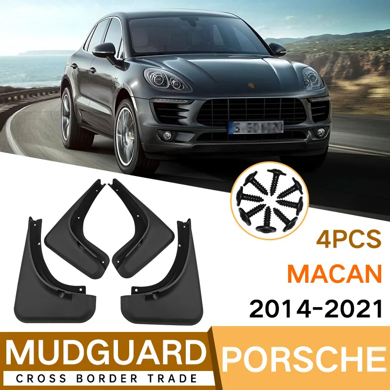 For Porsche Macan 2014-2021 Car Molded Mud Flaps Splash Guards Mudguards Front Rear Styling Front Rear Car Accessories