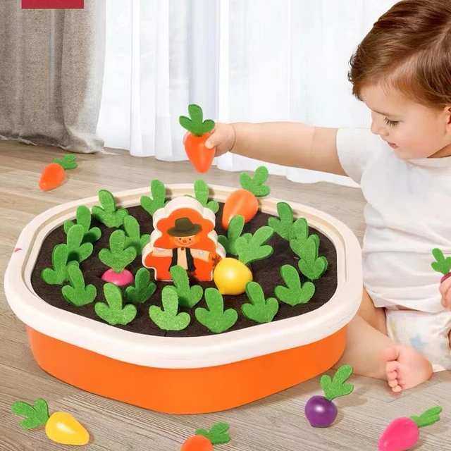 Zabawki Montessori dla dzieci dla zabawek dla maluchów edukacyjne kolorowe zabawki w kształcie ciągnij zestaw marchewek liczenie zabawki Discovery dla dzieci nauka