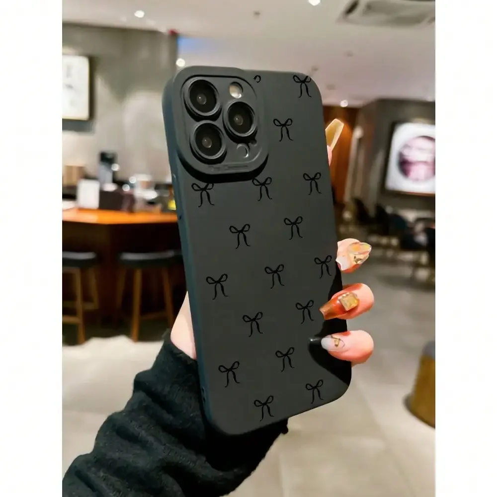 Capa de telefone à prova de choque estilo arco preto para iPhone17 16 15 14 13 12 11Pro Max Plus pode ser usada como presente para namorada