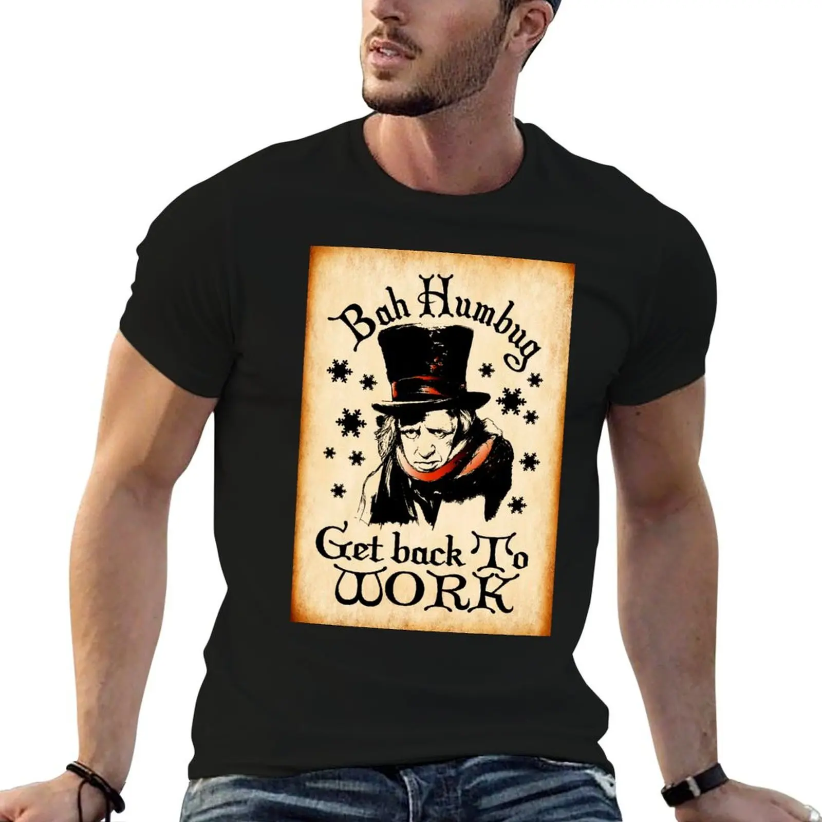 

Bah Humbug Ebenezer Scrooge Work Antique Finish Christmas Design T-Shirt man graphic t shirt man t shirt luxury T-Shirt