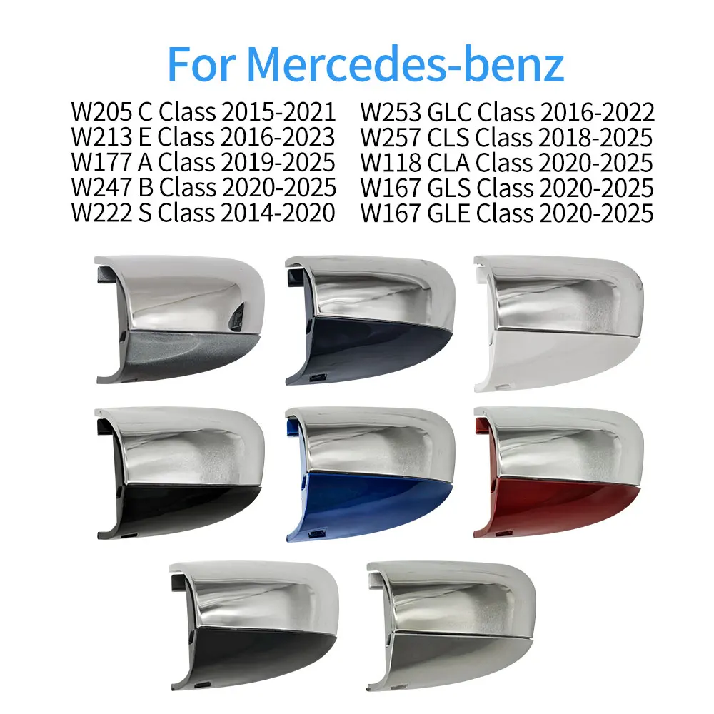 Car Front Left Exterior Door Pull Handle Key Cap Trim Cover For Mercedes Benz A B C E S GLC GLE Class W118 W205 W213 W247 W253