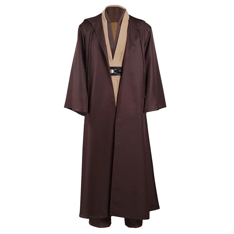 Kostum Cosplay Obi Wan Kenobi Jedi Mantel Uniseks Dewasa Jubah Seragam Friar Set Lengkap Aksesori Pakaian Karnaval Halloween