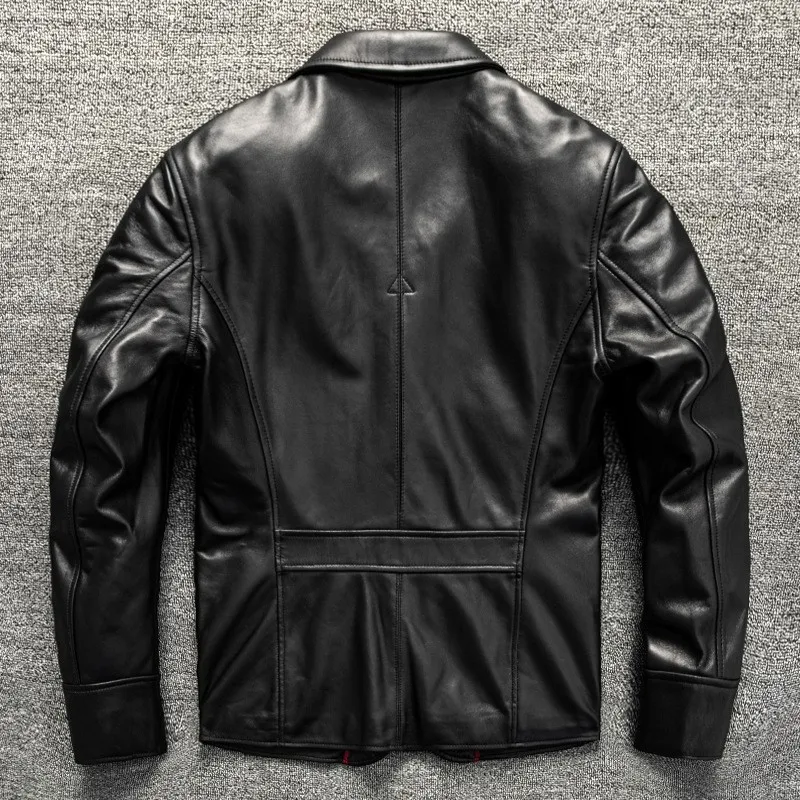 Top-grain leather for men casual and regular style simple elegant outerwear
