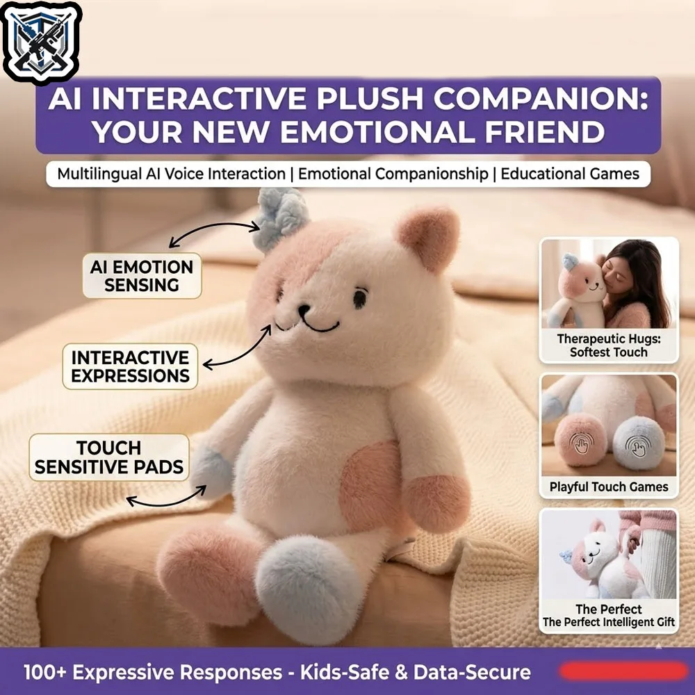 

Smart AI Robot Doll with Multilingual Voice Interaction,Interactive Expressions Talking Toy,Intelligent Companion Gift