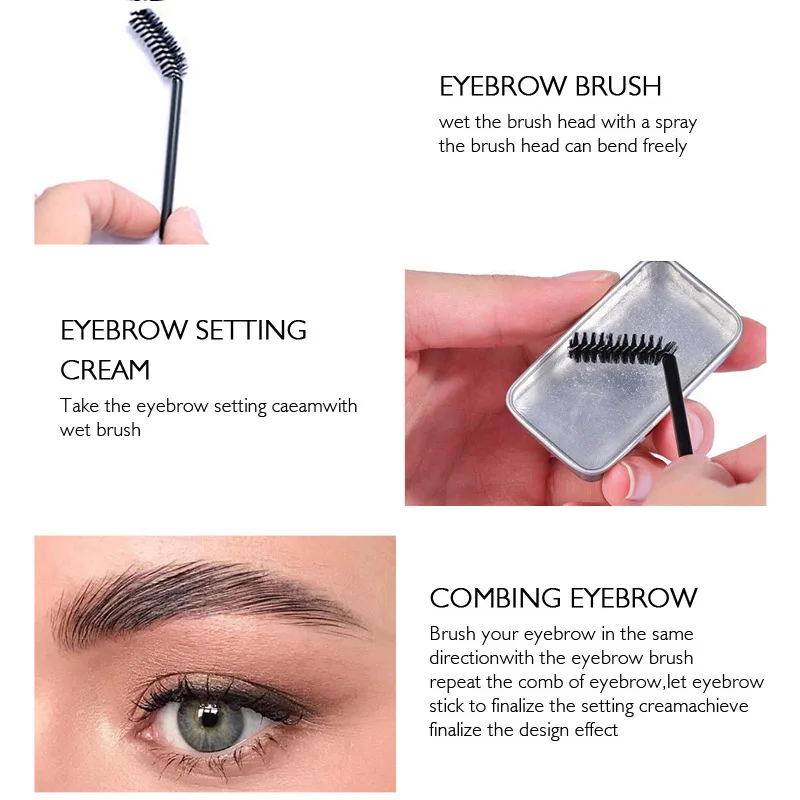 1 قطعة جل تصفيف الحواجب الحواجب الشمع نحت الصابون مقاوم للماء طويلة الأمد طويلة الأمد تصفيف الحاجب الطبيعي مع فرشاة الحاجب