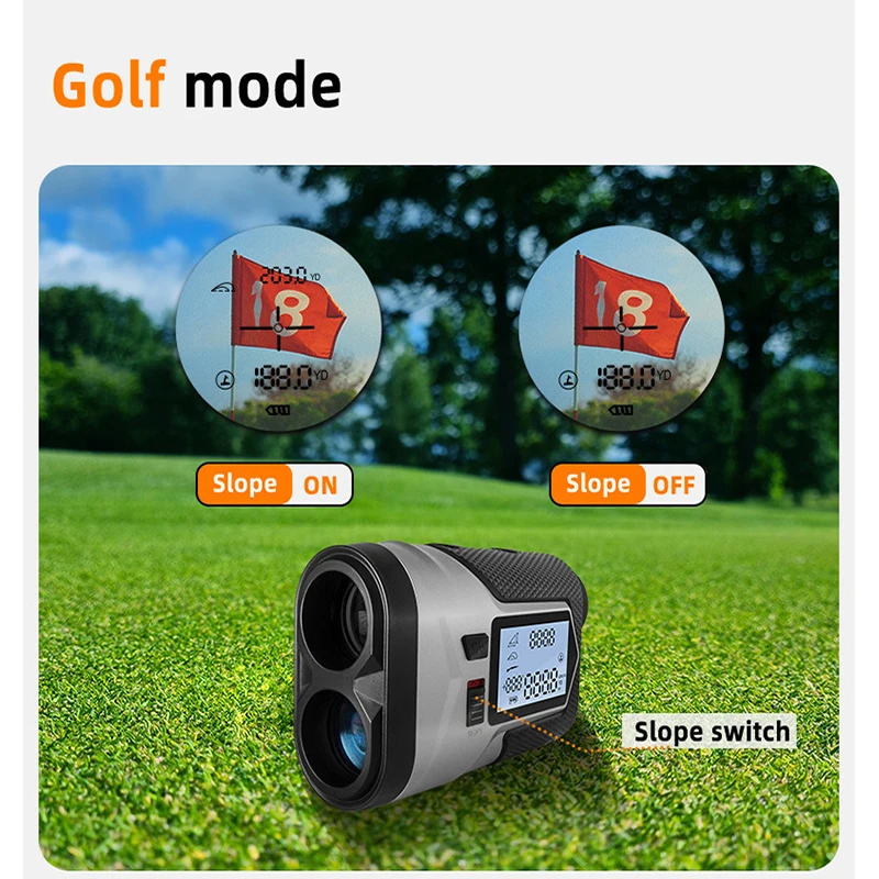 Nieuwe 1200 m/650 mGolf Laser-afstandsmeter Jacht Oplaadbare Helling Aangepast Vlag-Lock Trillingen Laser Afstandsmeter