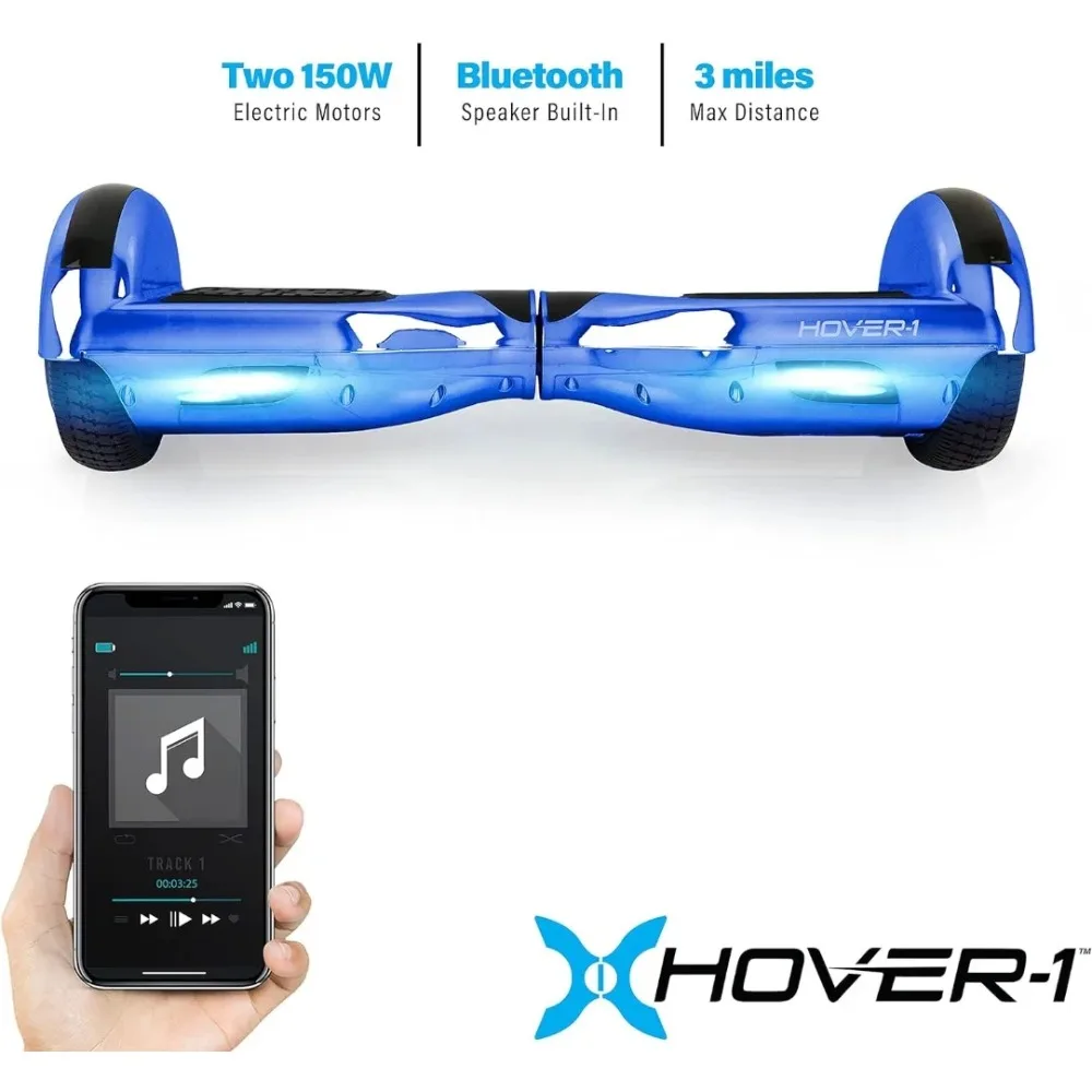 Matrix Electric Self-Balancing Hoverboard with 6.5” LED Tires, Color-Changing Fender Lights, Dual 150W Motors, 7 mph Max