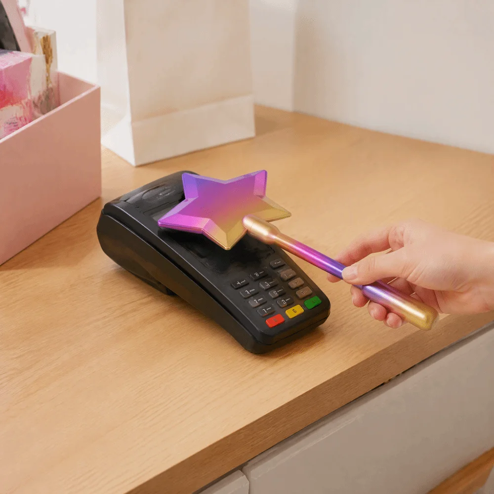 3D Printed Credit Card Wand Retractable Design Concealed Slot Tap To Pay Card Holder Star Shape Snug Card Holder