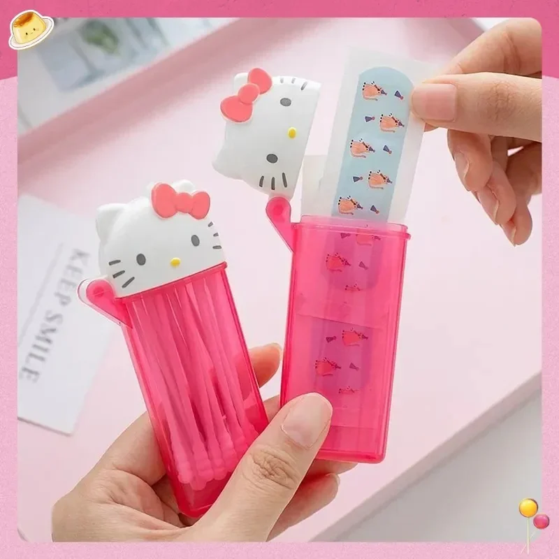 

KT Storage Box - Kawaii Anime Toothpick & Cosmetic Swab Organizer, Portable Mini Travel Container