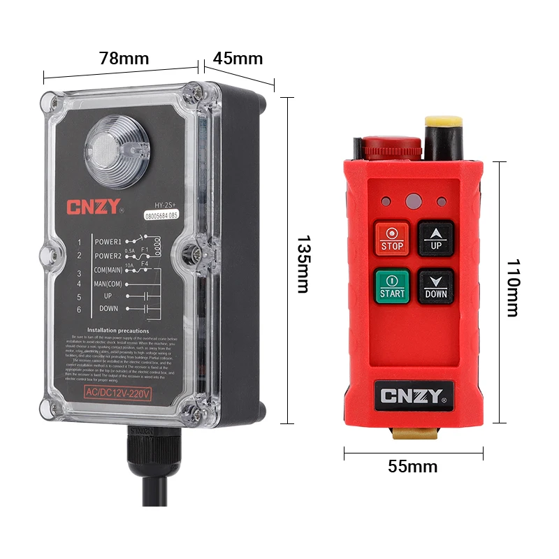 2 أزرار سرعة واحدة DC12V رافعة راديو لاسلكية صناعية مفاتيح التحكم عن بعد الرافعات رافعة المسار التحكم في الرفع