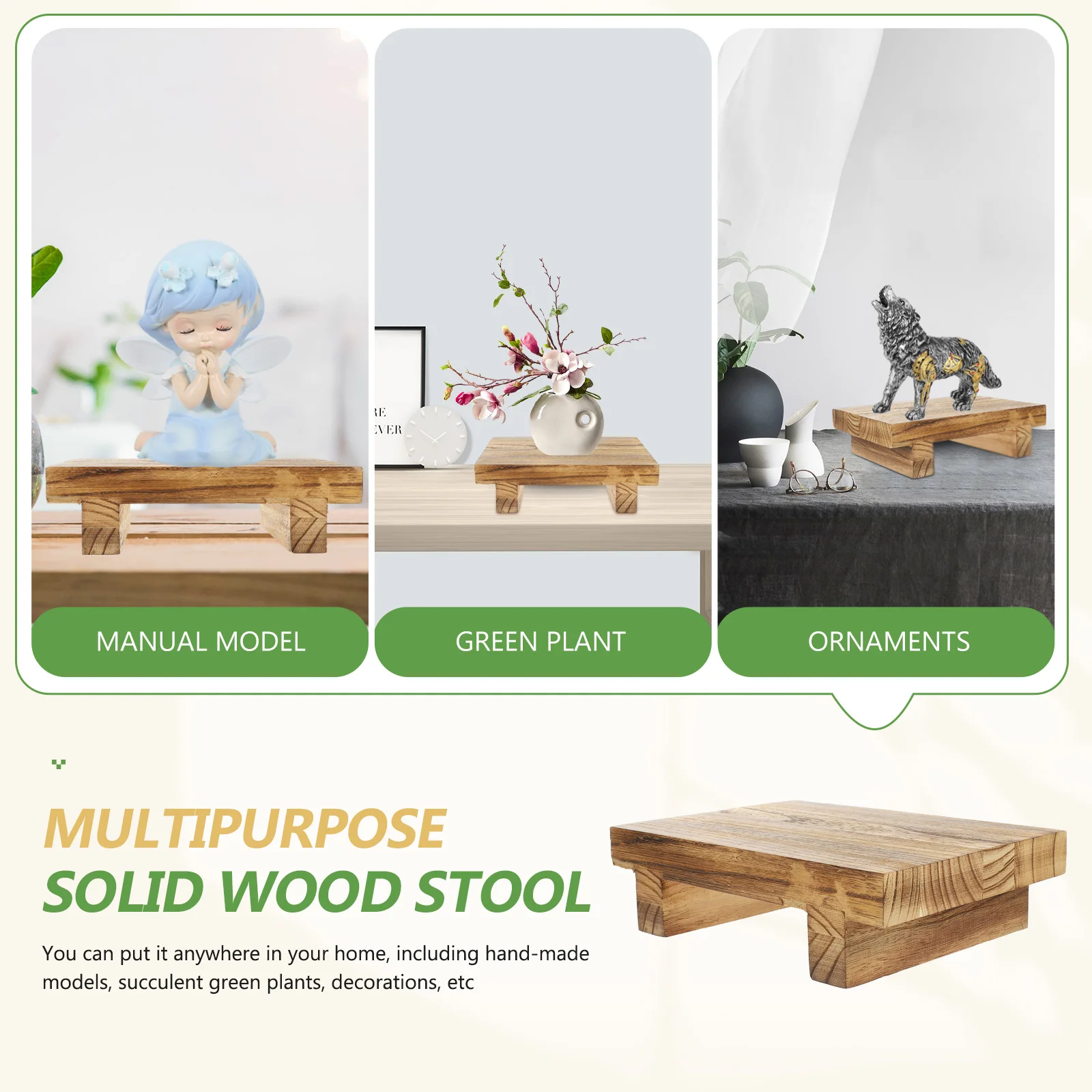 

Wooden Storage Tray Rack Minimalist Plant Stand For Home Office Balcony Flowerpot Holder Small Wood Stool Living Room