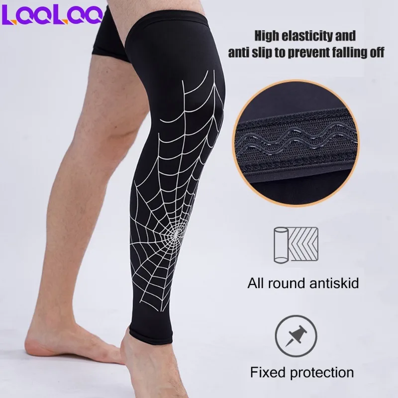 1 pz Running Compression Leg Sleeves, supporto per ginocchio lungo per calcio Baseball basket ciclismo sollevamento pesi e Fitness