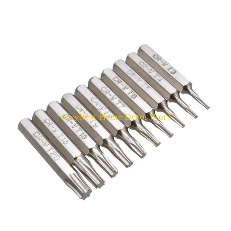 92mf 10pcs 4mm Felech Bit Bit Bit Bit Set 1/4 polegada Segurança hexagonal Ferrista fenda fenda Ferramenta broca