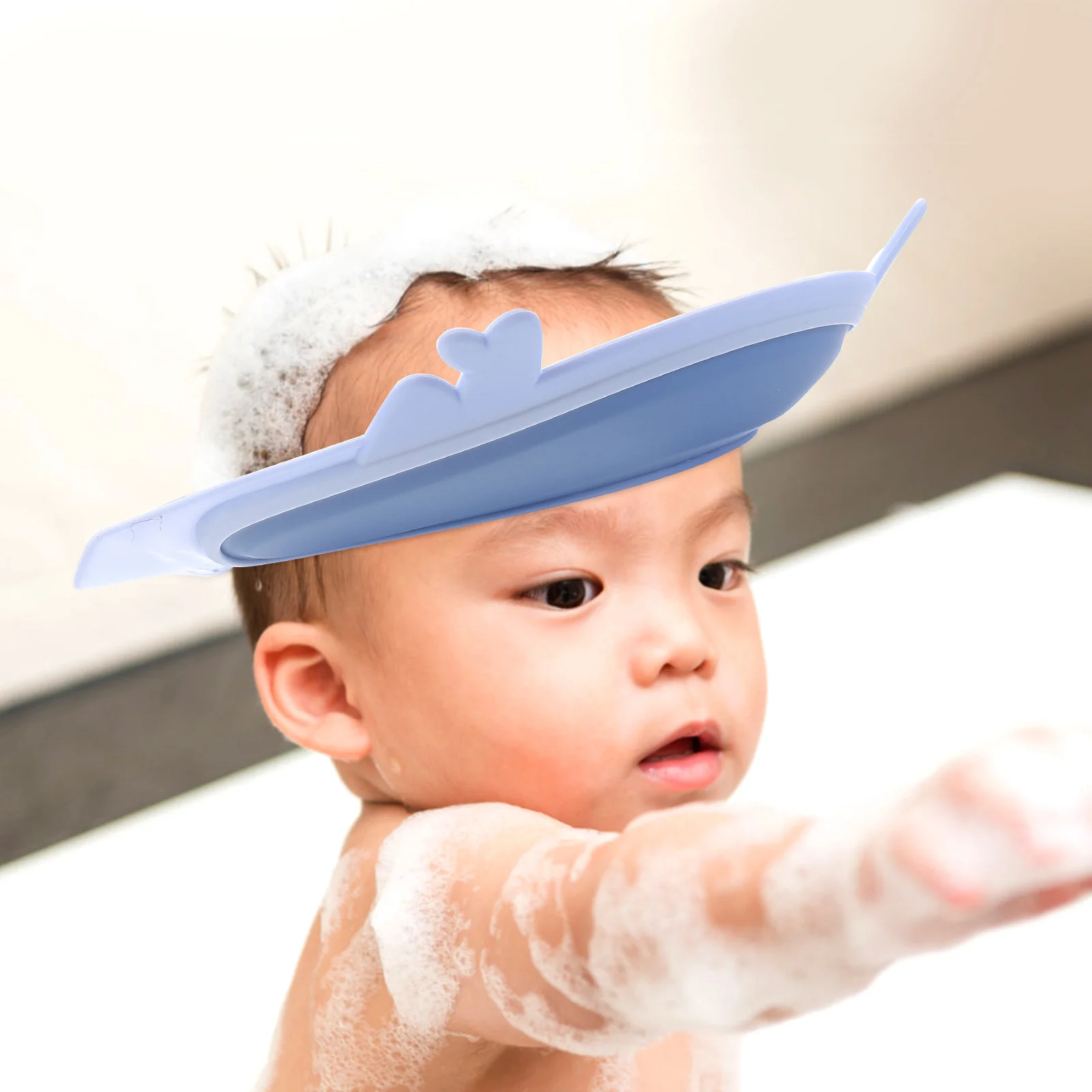 قبعة استحمام للرضع من البلاستيك، أداة استحمام للأطفال الصغار، قبعة غسيل للشعر خفيفة الوزن مقاومة للماء، قبعة استحمام للأطفال الصغار #2