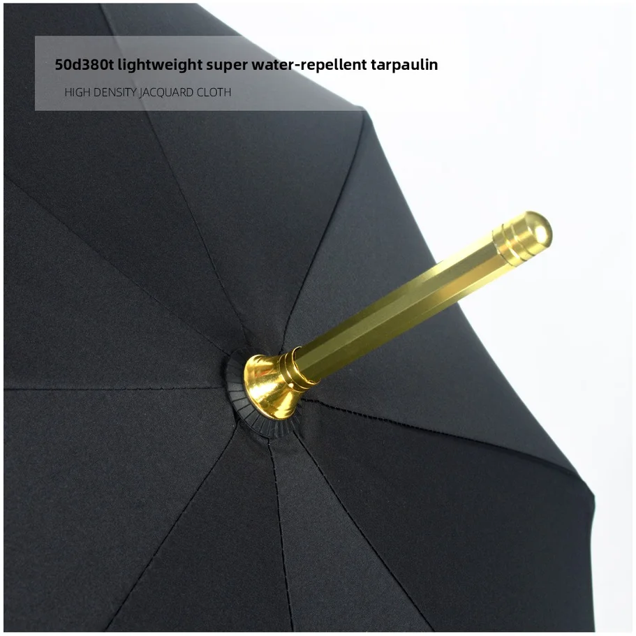 Golden Aluminum Alloy Handle, Scepter Umbrella, Light Luxury, High-end, Long Handle Umbrella, Suitable For Sunny And Rainy Days 2