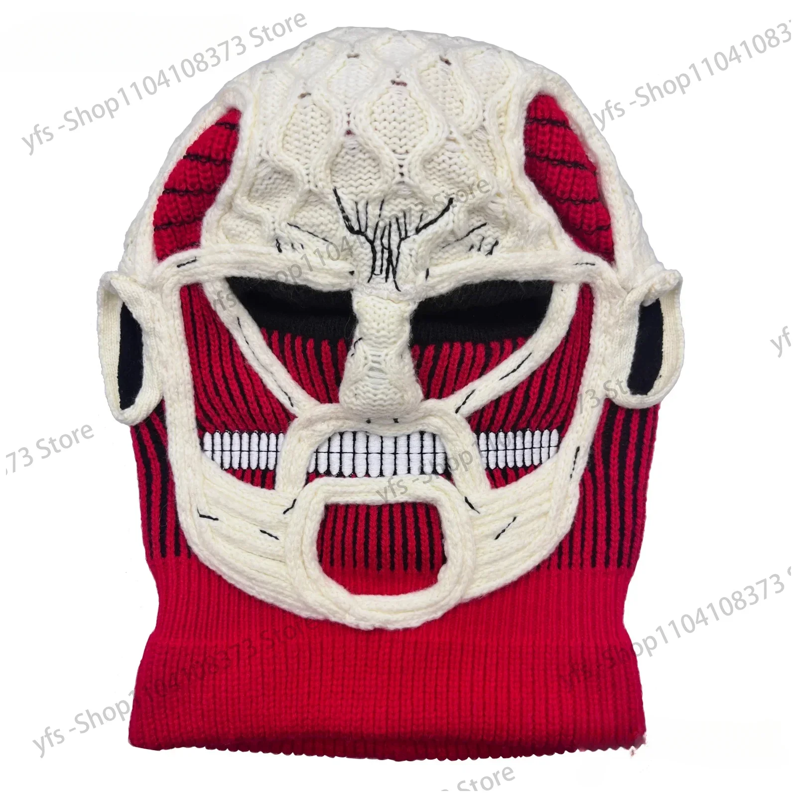 Attack On Titan Mask popular explosive models giant head hat  Ski cap cycling cap handmade fall and winter warm pullover hat