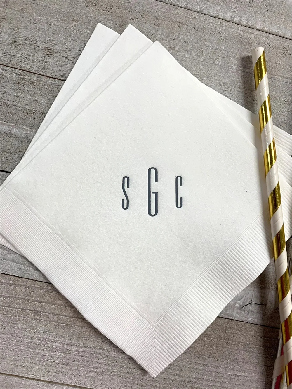 

50PCS Personalized Napkins Initials Monogram Paper Custom Printed Wedding Birthday Hostess Gift Beverage Cocktail Luncheon Dinne