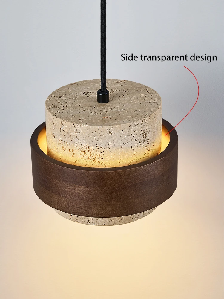 Lámpara colgante Led para dormitorio, luz de piedra pequeña de madera, nogal, accesorio de iluminación Retro Para Bar y restaurante