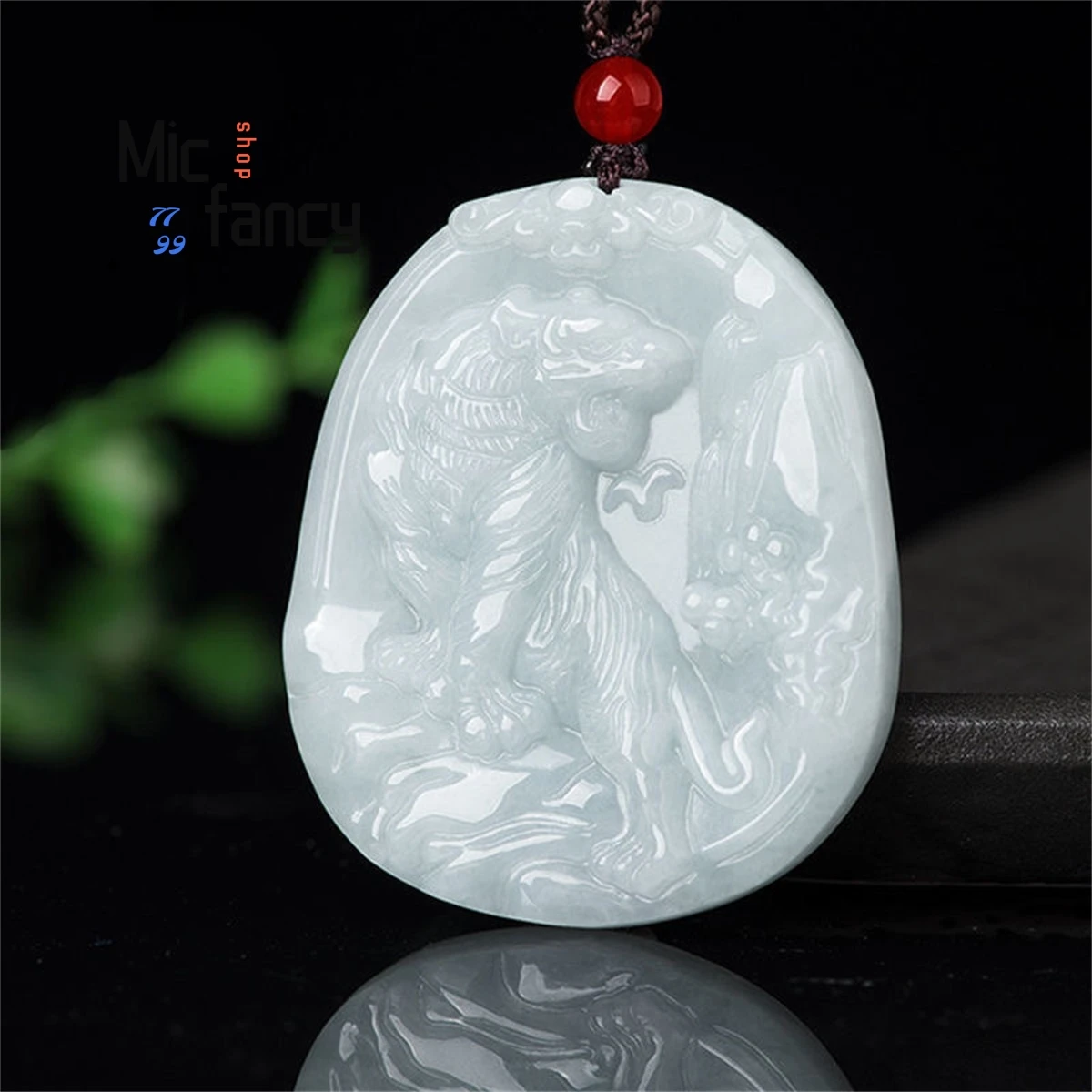 Genuine Myanmar Jade Zodiac Tiger Pendant Wuthering Mountains Rivers Simple Generous Individual Style Men Women Luxury Fine Gift