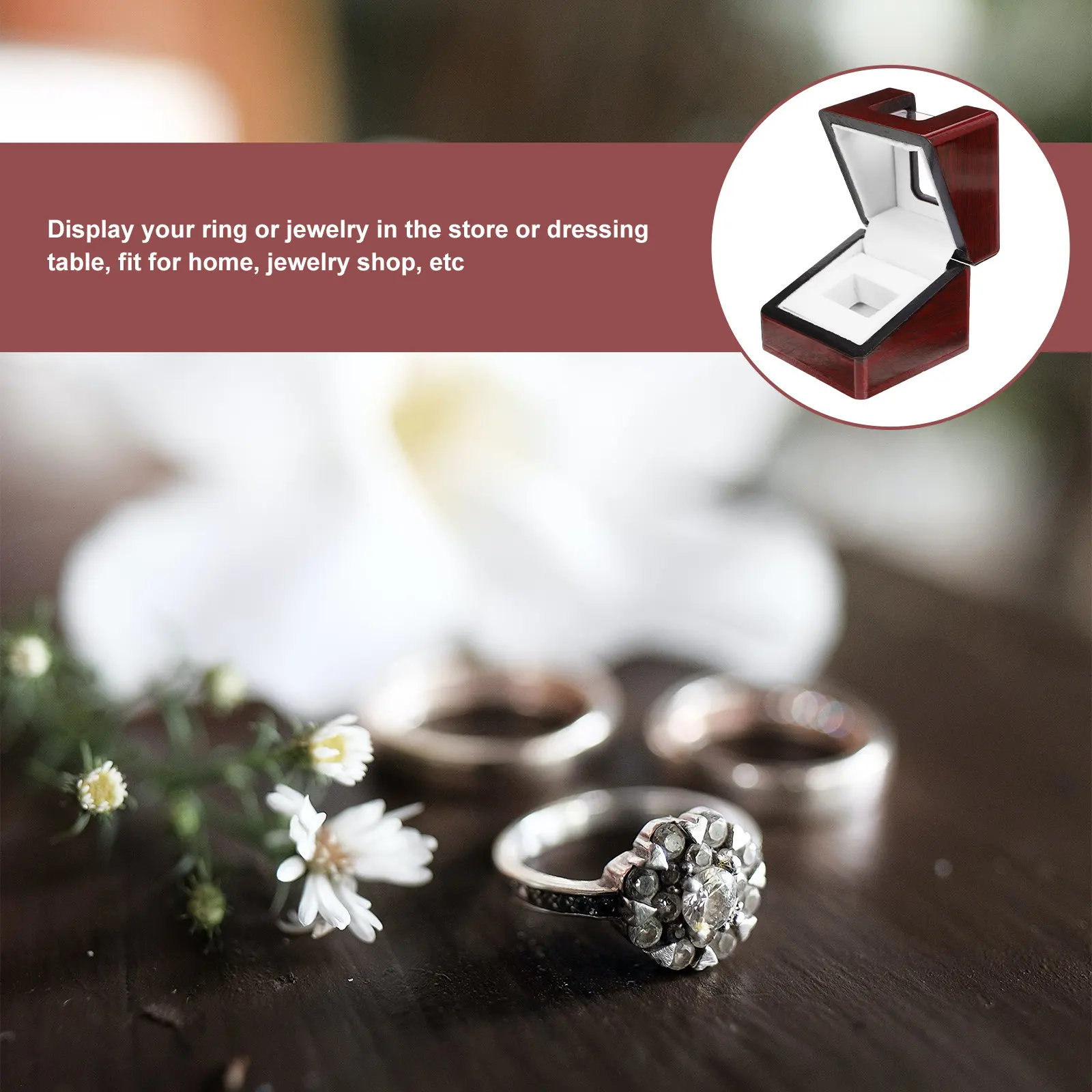 

Sturdy Ring Box Jewelry Case for Protection Display and Organization Beautifully Designed Household Jewelry Box for Rings