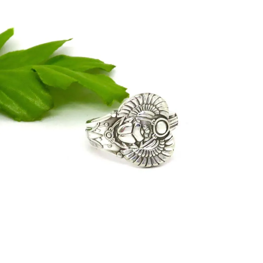 Greek Mythology Face Sun Moon Ring Women Silver Color Creative Bohemian Style Retro Individuality Accessory Gift Party Jewelry