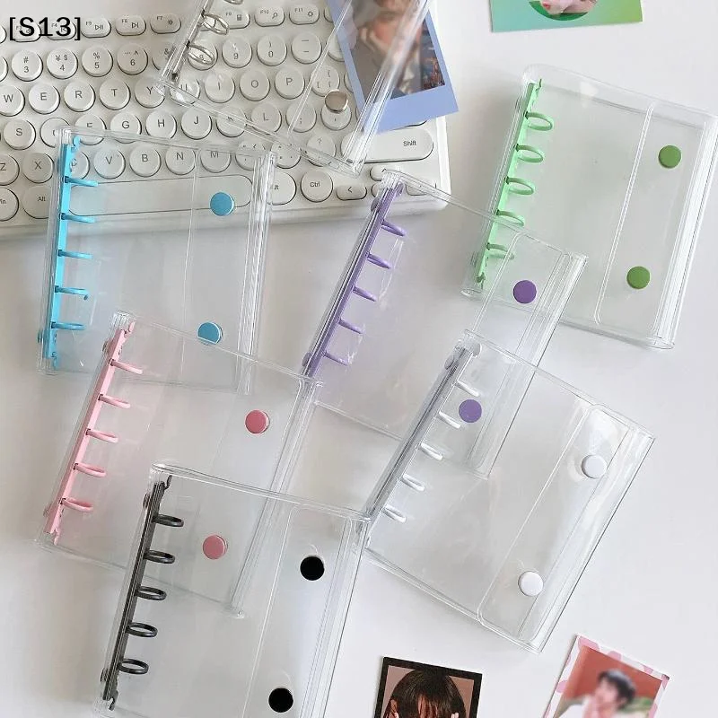 M5 Widening Double Button Transparent PVC Soft Cover Binder Cover Journal Sketchbook Accessories Diary Office Supplies[Q]Q@