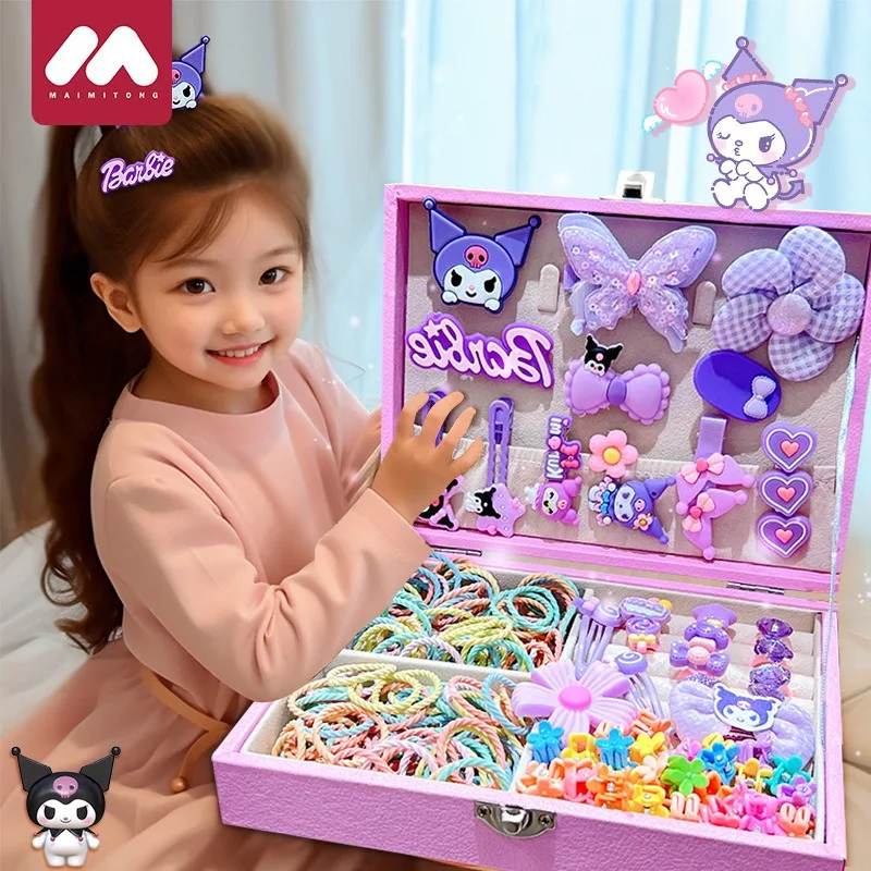2025 japonais Sanrio nouveau dessin animé cannelle pince à cheveux bijoux boîte-cadeau Kawaii Kuromi mélodie cadeau de Festival pour enfants