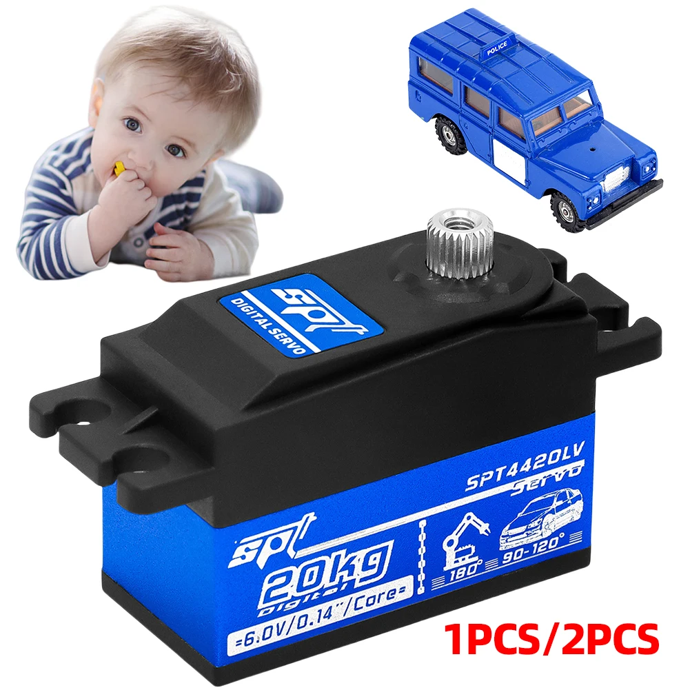 

20kg Low Profile Servo Metal Gear Servo RC Digital Micro Servo for 1/10 RC Car for Tamiya Kyosho On-Road Touring Drift Car/Boat