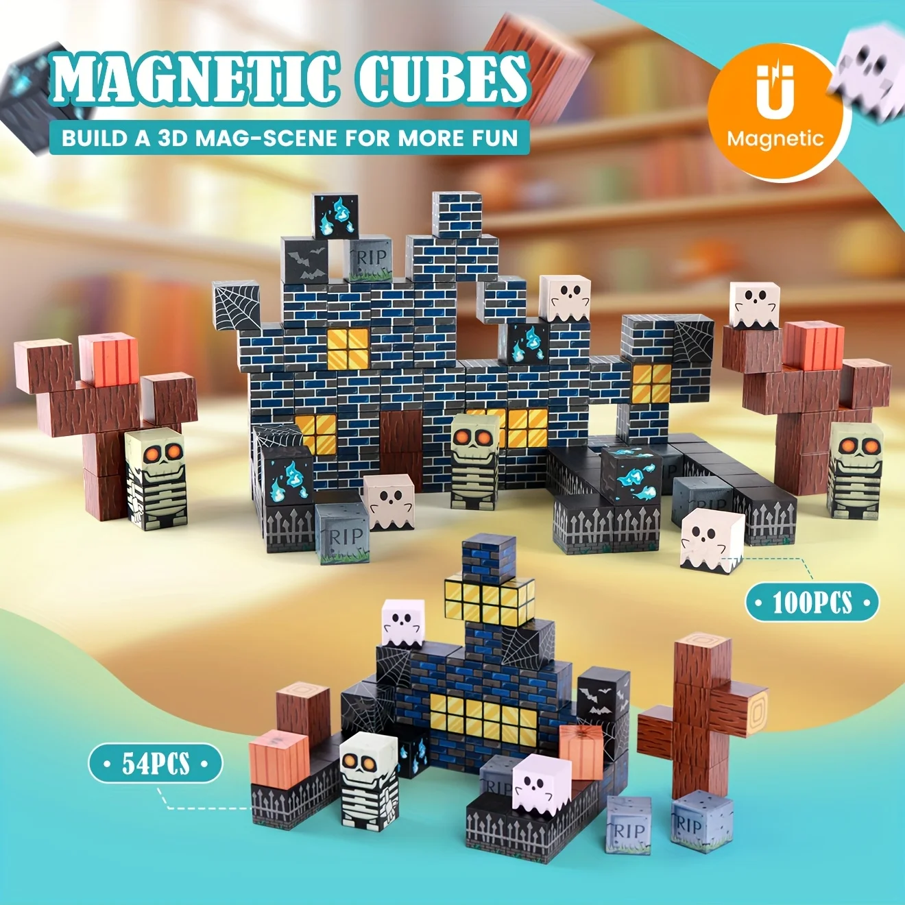 Magnetische Bausteine, Bergmagnet, Weltwürfel zum Stapeln, Bauset, erziehen, sensorisches Spielzeug, Kinder, Jungen, Mädchen, DIY