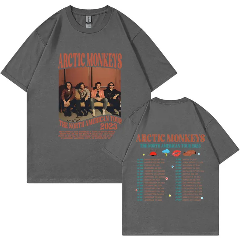 Rock Band Arctic Monkeys Music Concert Tour T Shirt for Men Women Vintage Hip Hop Punk T-shirt Fashion Oversized Tees Streetwear