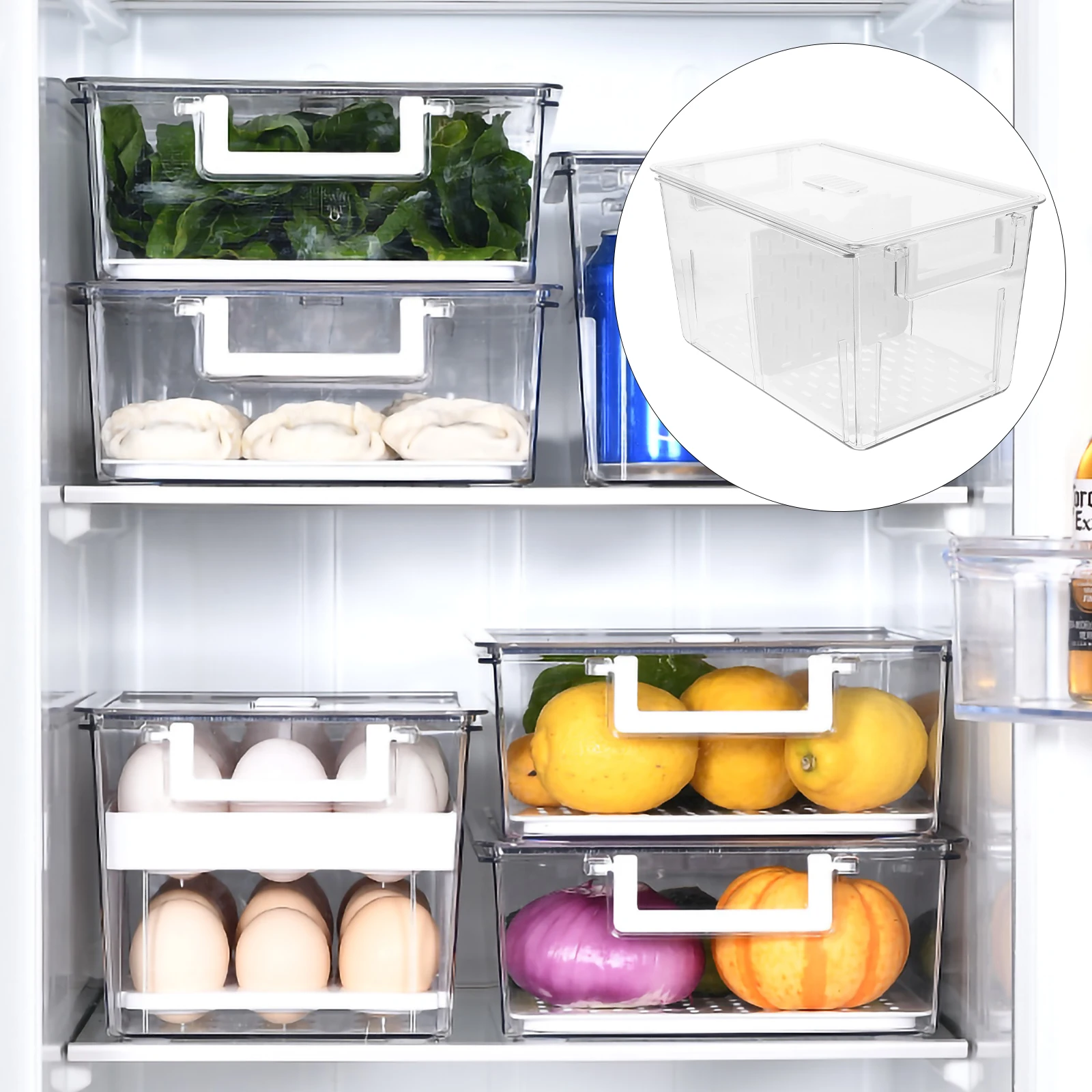 

Crisper Vegetable Storage Bin Fridge Organizers Drawer Neat and Tidy Refrigerator Containers for The Pet Box