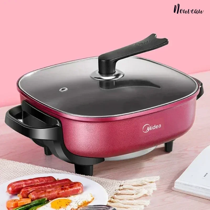 Non-stick electric hot pot household multi-function electric frying pan electric cooking pot steamer