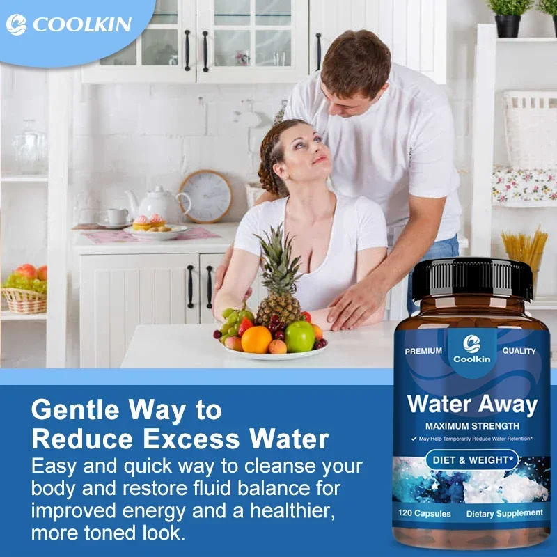 Water Away Maximum Strength - Natural Diuretic Capsules for Water Retention - with Vitamin B6 Potassium & Dandelion